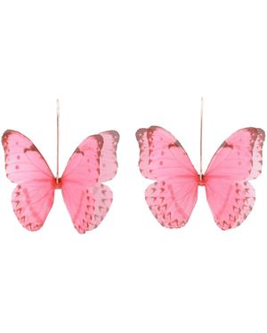 Oana Savu Silk Butterfly Earrings Silk Wings Fairy Jewellery - Pink
