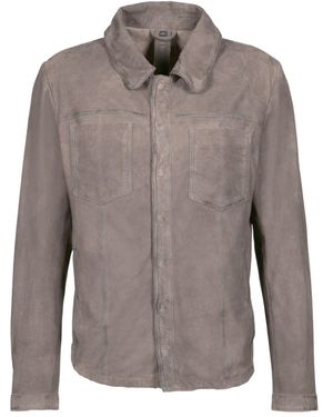 Freaky Nation Goat Suede Vintage Shirt Jacket Mole - Gray
