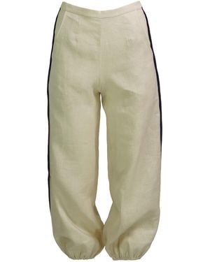 Kristinit Neutrals Linen Bel Age Pants - Gray