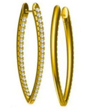 Adriana Pappas Designs Crystal Pave Hoops - Metallic