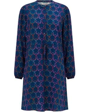 Sugarhill Flora Short Shirt Dress Stars - Blue
