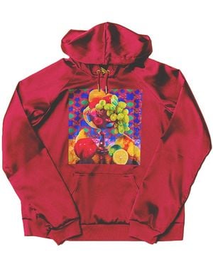 House of Caswell Gabriela Satin Hoodie - Red