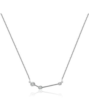 Genevieve Collection Aries Zodiac Constellation Necklace & Diamond - Metallic