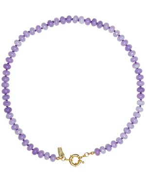 Christina Greene Sweet Stone Beaded Knotted Necklace - Metallic