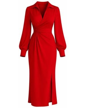Girl In Mind Kelly Wrap Over Maxi Dress - Red