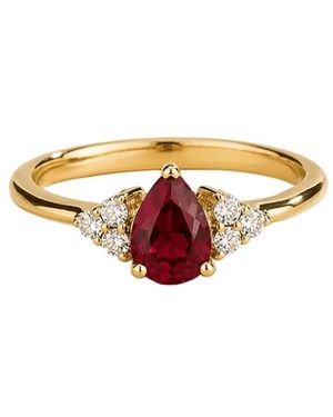 Juvetti Pisa Ruby & Diamond Pear Cut Ring - Multicolour