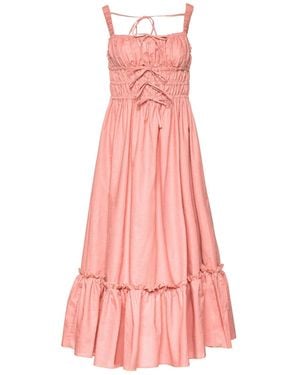 Vasiliki Atelier Amara Linen Midi Dress Dusty - Pink