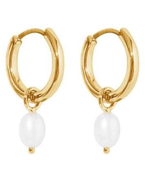 Nazzar Mini Pearl Charm Drop Earrings - Metallic