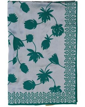 Heritagemoda Handblock Printed Organic Peace Silk Scarf - Green