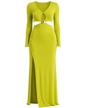 Maison De Gala Celeste Lime Maxi Dress - Yellow