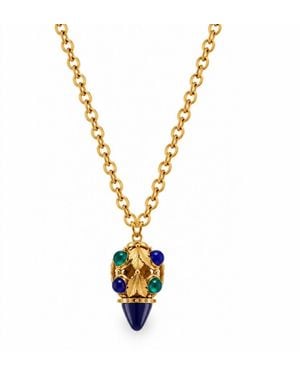 Vstyle Midnight & Statement Pendant Necklace - Metallic