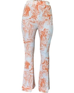 Janara Jones Tie Dye Rayon Ribbed Pants Coord - Red