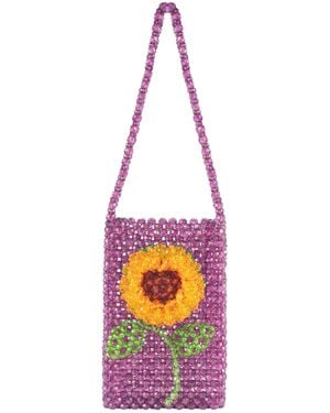 Tillie Beads Blossom Sunflower Mini Bead Bag - Purple