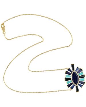 Artisan Multi-Gemstone & Diamond Evil Eye Pendant Necklace - White