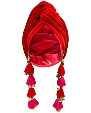 Julia Clancey Ruby Dorado Velour Turban - Red