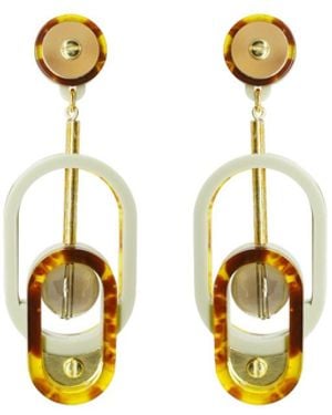 Gissa Bicalho Neutrals Earring Intersection - Metallic
