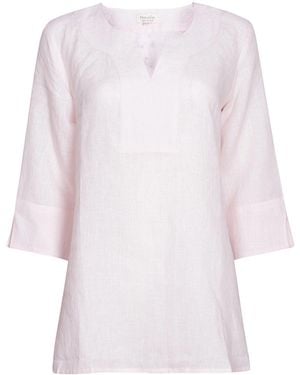 NoLoGo-chic Lifestyle Long Linen Top - Pink