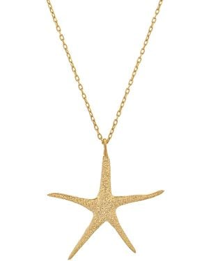Ebru Jewelry Sea Whisper Starfish Vermeil Necklace - Metallic