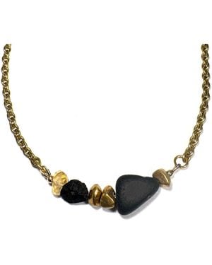 Rachel Nathan Meridian Aqua Stone & Citrine Necklace - Brown