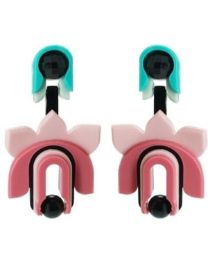 Gissa Bicalho Handmade Acrylic Earring Lilium Candy - Red