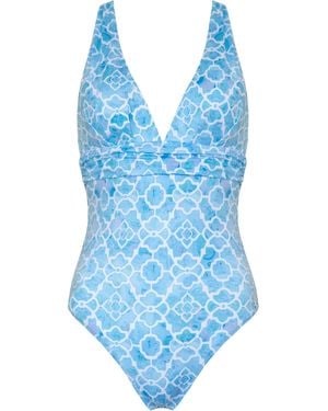 Sophia Alexia Azure Mosaic Santorini Swimsuit - Blue