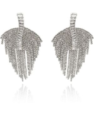 Michael Nash Jewelry Neutrals Mimi Deco Multi-Crystal Drop Clip-On Earrings - Brown