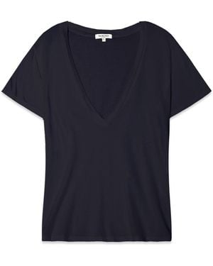 NOEND Supima Cotton Deep V Neck Tee - Blue