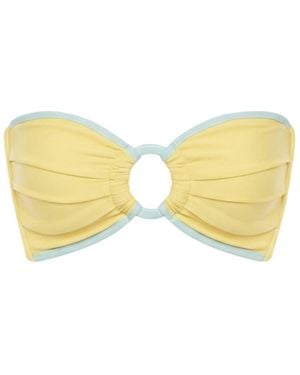 Montce Sunshine Binded Tori Ties Bandeau Bikini Top - Yellow
