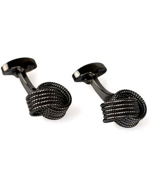 DAVID WEJ Neutrals Knotted Cufflinks - Black