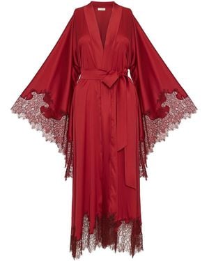 Avenue 8 Lace Detailed Maxi Robe - Red