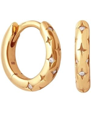 Nazzar Mini Star Burst Huggie Earrings - Metallic