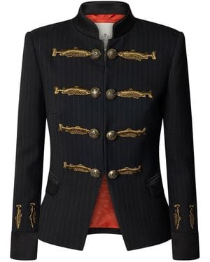 The Extreme Collection Pinstripe Embroidered Blazer Nuvola Diplomatic - Multicolor