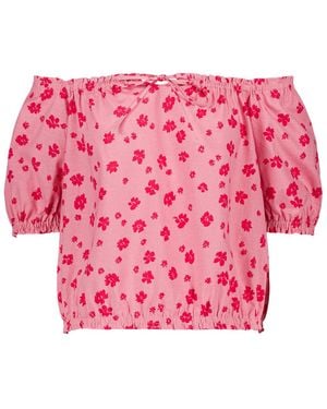 Marianne by Marie Jordane Morgane Off Shoulder Print Top - Pink