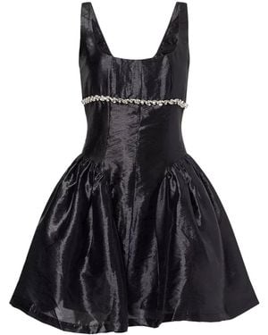 Amy Lynn Cheryl Embellished Satin Crepe Dress - Black
