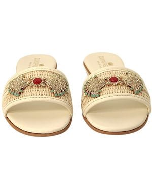DAMAPREZIOSA Neutrals Venere Raffia Mule - Metallic