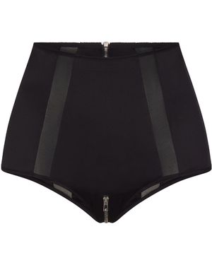 Lunatic Femme Sweet Tooth Silk Panty With Two-Way Zipper - Black