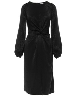 Noria Anis Spice Satin Viscose Twist Front Midi Dress - Black
