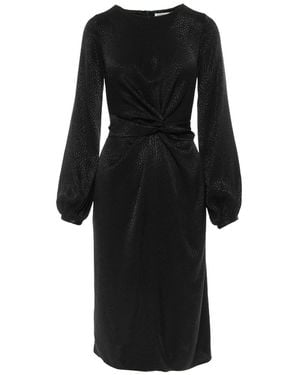 Noria Anis Spice Satin Viscose Twist Front Midi Dress - Black