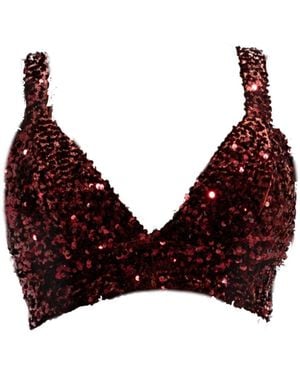 Ofuure Liza Sequin Bra Top - Red