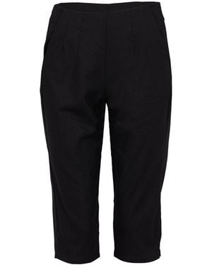 Zetaye Celeste Linen Cotton Capri Pant - Black