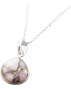 Harfi 925 Sterling Opal October Birthstone Necklace - White