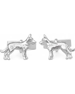 Simon Kemp Jewellers German Shepherd Alsatian Cufflinks - Metallic