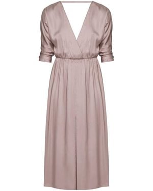 UNDRESS Neutrals Ciara Oversized Kimono Sleeve Midi Dress - Purple