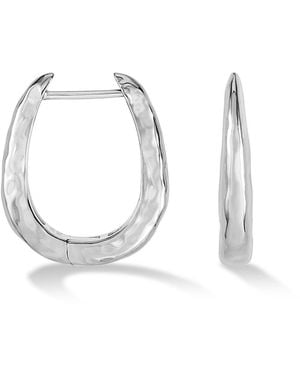 Dower & Hall Large Horseshoe Nomad Huggie Hoops - Metallic