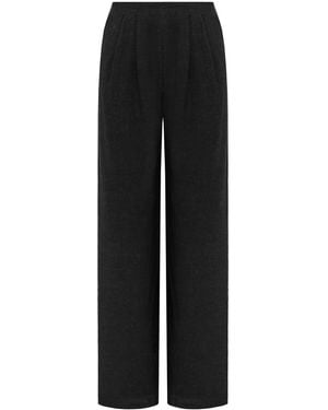 Mandragora Linen And Viscose High-Waisted Trousers With Flowing, Wide Legs -Ora - Black