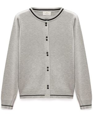 Peraluna Risa Flat Knit Cardigan - White