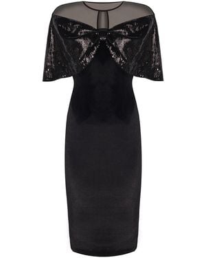 Madebyza Velvet Bowed Evening Dress - Black