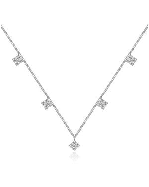 Genevieve Collection 18K Rhombus Shape Diamond Necklace Choker - Metallic