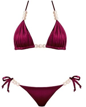 Nur Karaata Ivy Burgundy Bikini - Red