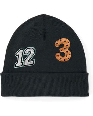 INGMARSON Numbers Organic Cotton Embroidered Beanie - Black